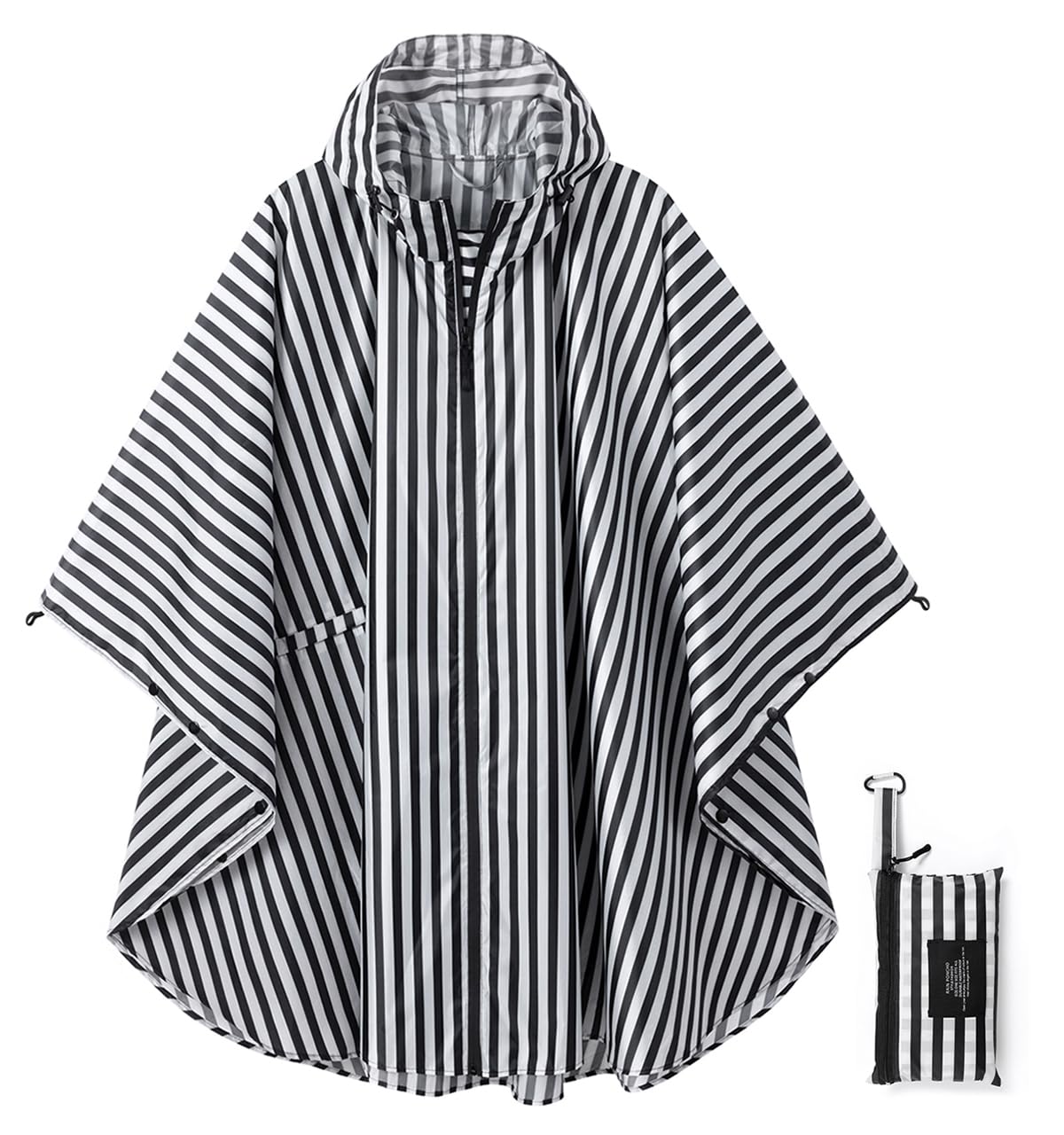 Rain Poncho Jacket Coat Hooded Zipper Style for Women/Men/Adult with Pocket