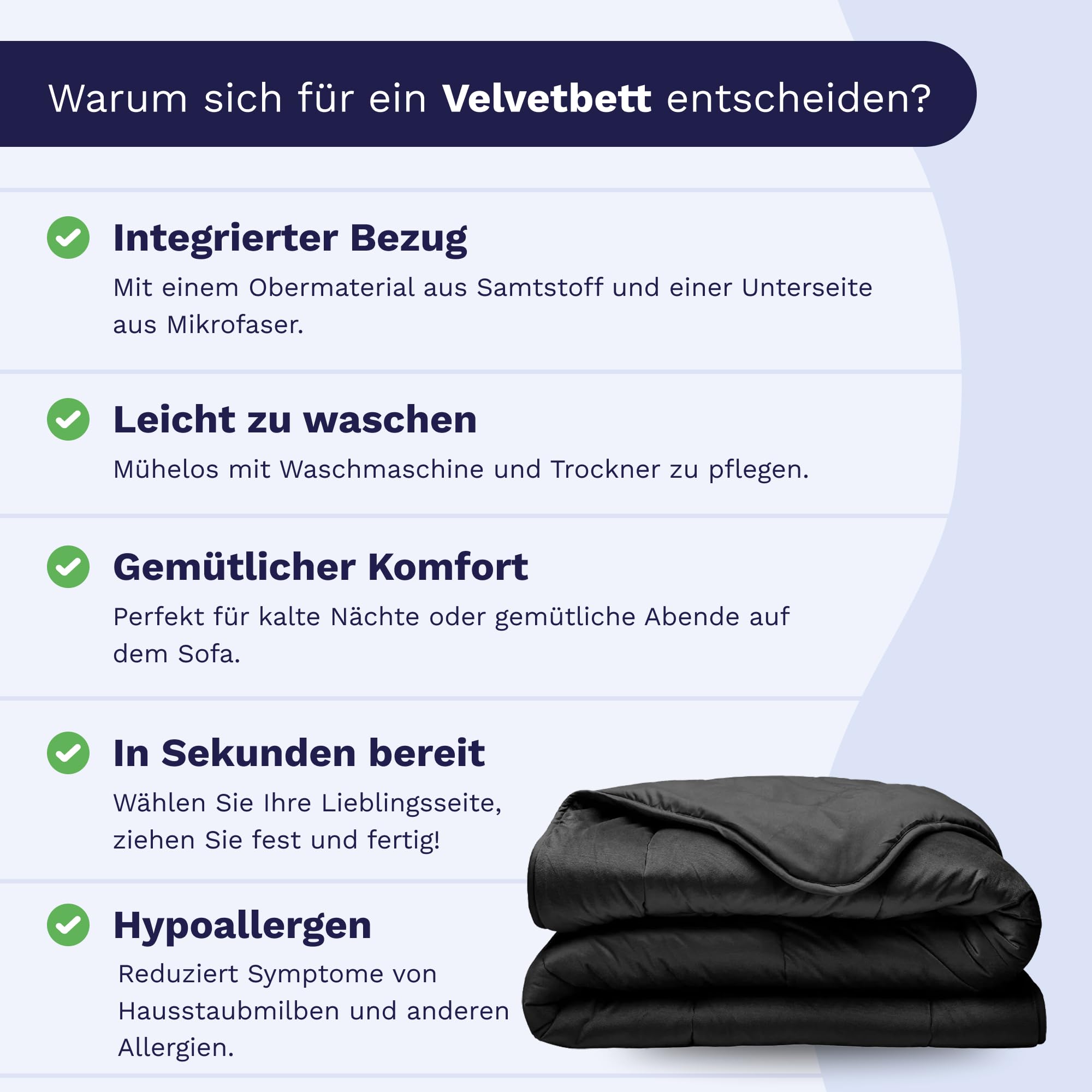 Zelesta Velvetbed Bettdecke ohne Bezug, aus Samt, waschbar, hypoallergen, für Winter und Sommer, warm, Anthrazit, 240 x 200 cm