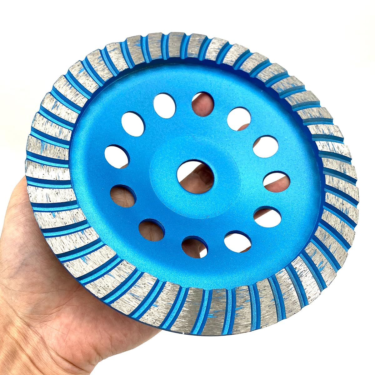 7 Inch Turbo Row Diamond Grinding Cup Wheel for Polishing&Cleaning Concrete Granite Marble Masonry Brick Surface 7/8 Inch Arbor