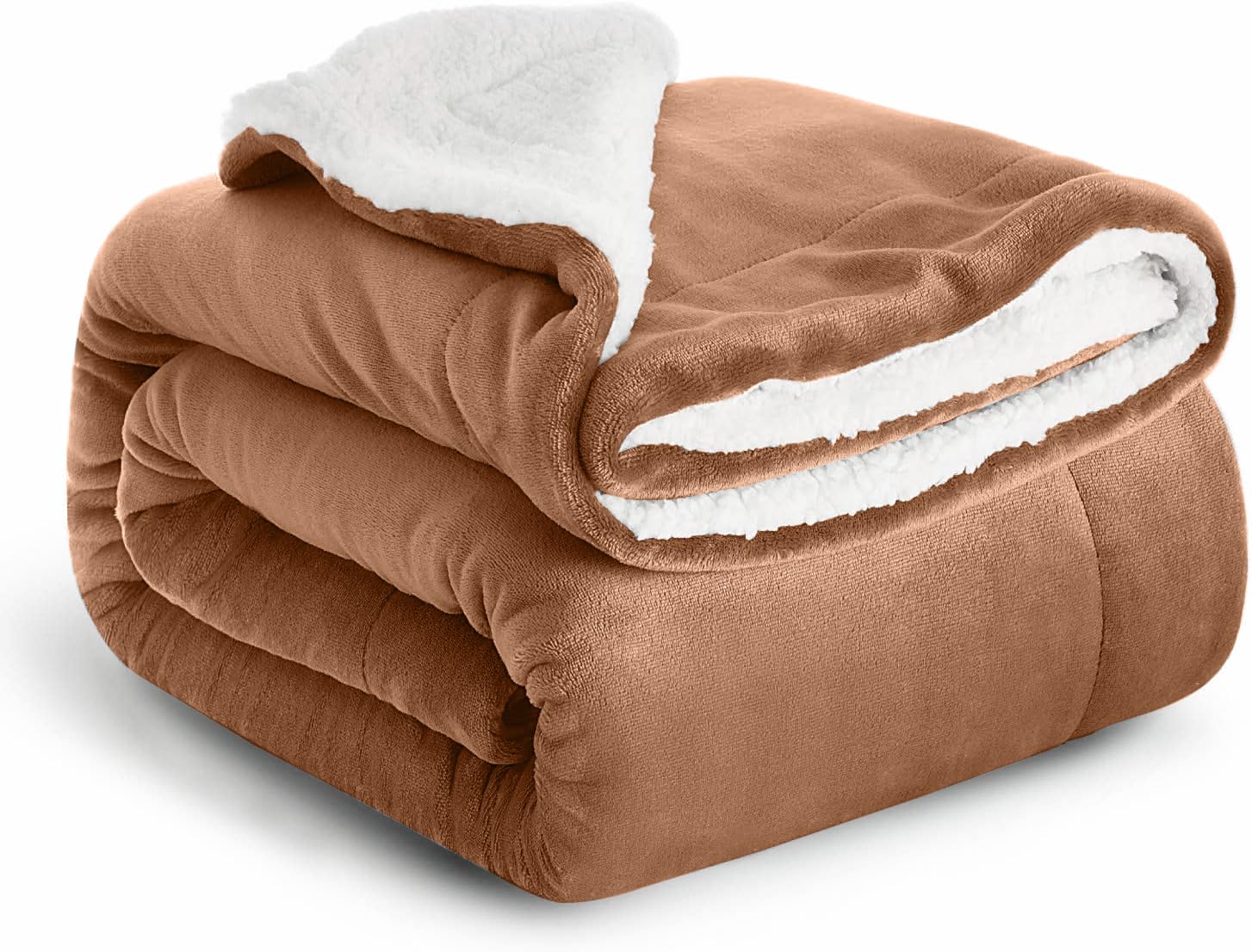 Casabella Beige Sherpa Fleece Blanket - Blankets And Throws For Sofa Bed - Thick Warm Throw Blanket For Double Bed - Soft Fluffy Bedding, Travel Accessories - Double, 150X200cm