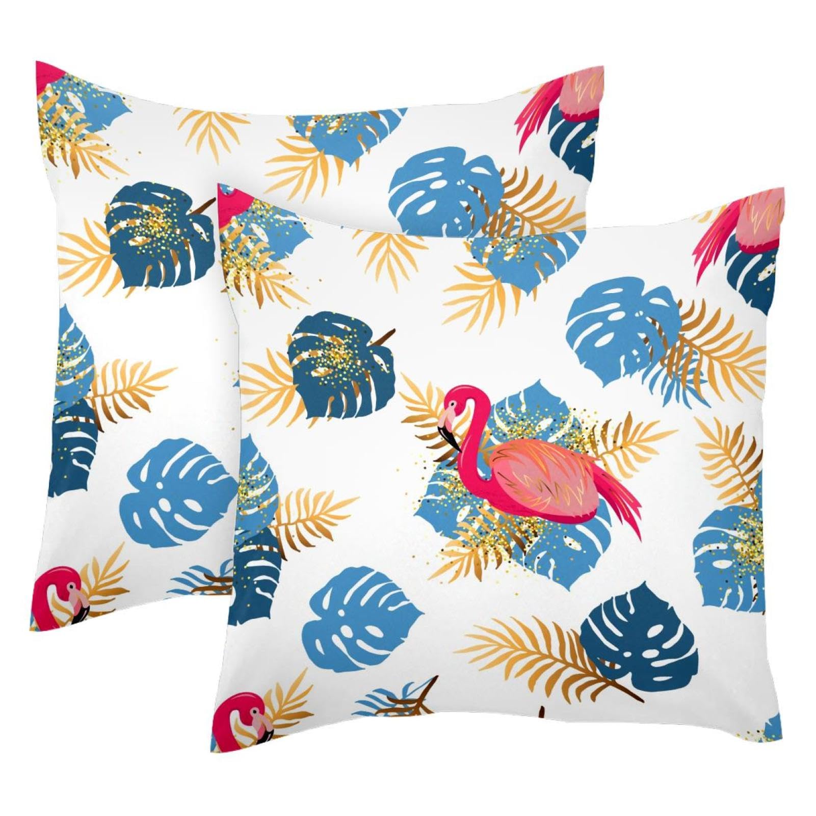 Housses de coussin de Noël flamant rose 40x40 cm lot de 2