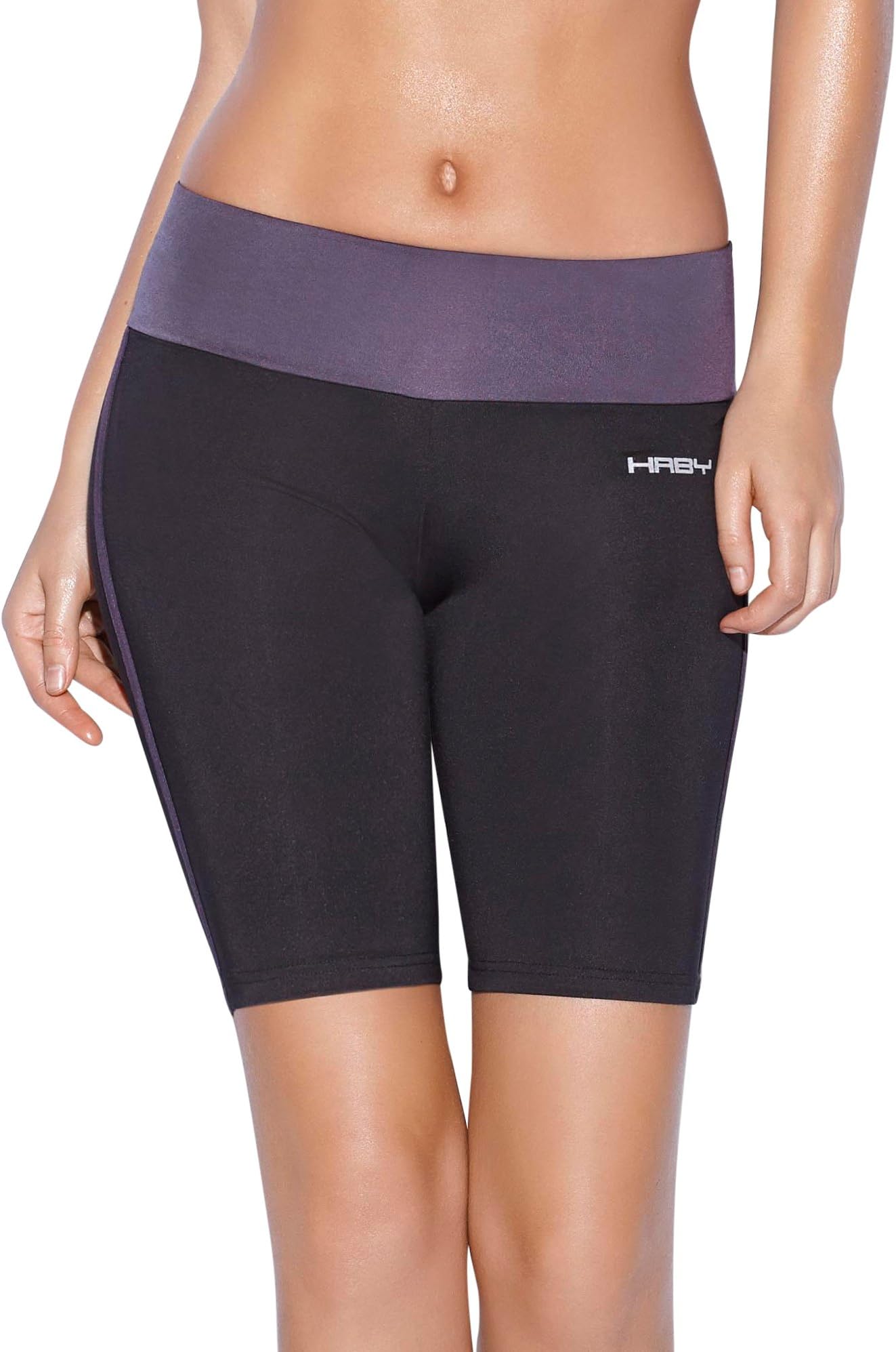 Haby Womens Spining Cycling Shorts Wide Waistband Gray M #61308G