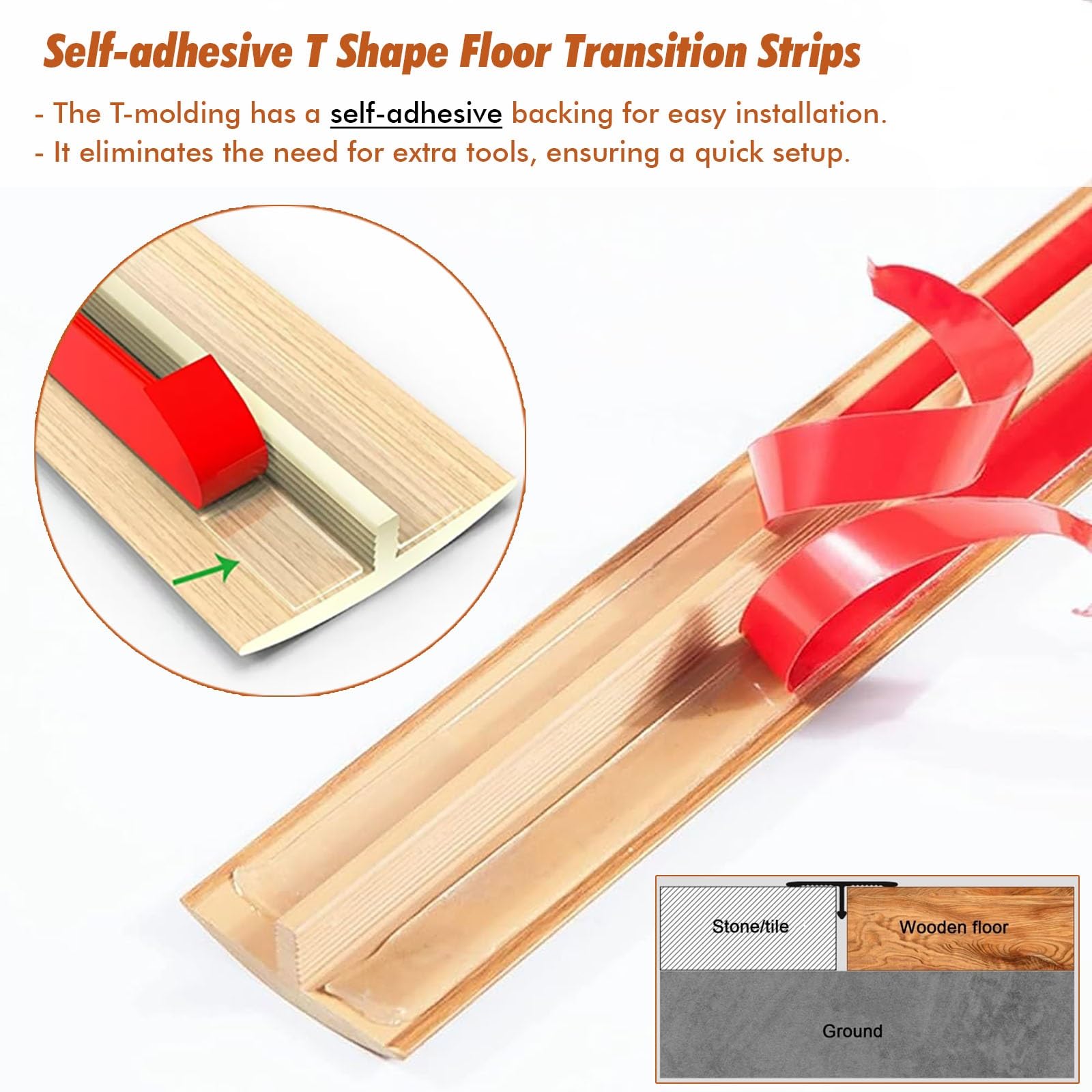 Moulure De Transition Plancher Self-Adhesive Floor Transition Strip - T ...