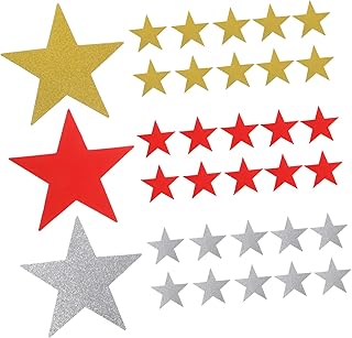 OSALADI 30 Piezas Forma de para Decoración de Aulas y Manualidades Incluye Plateados y Rojos para Proyectos Diy y Decoración de