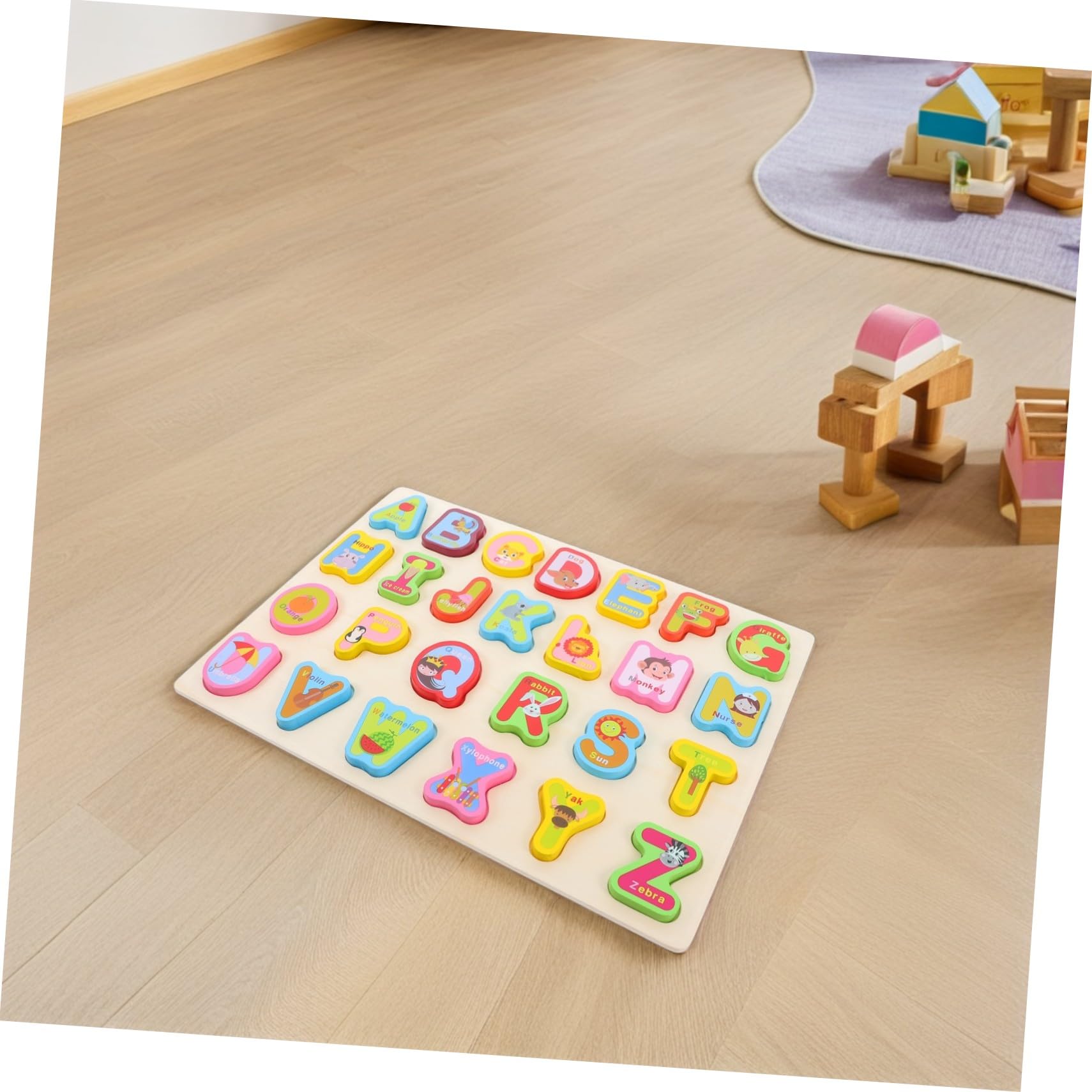 3 Piezas Puzzle de Madera Montessori para Aprendizaje de Alfabeto Números Arábigos y Formas Juguete Educativo para Desarrollo de Habilidades Motoras y Coordinación Visual