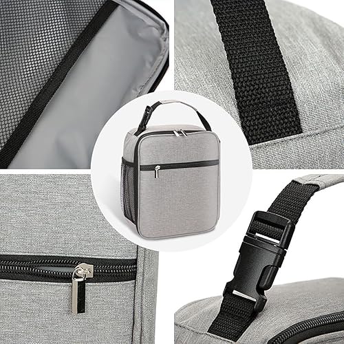 Miniatura 3 de Lonchera aislada para hombres y mujeres, lonchera a prueba de fugas con bolsillos de malla para el trabajo, gimnasio, viajes o campamento, ligera y