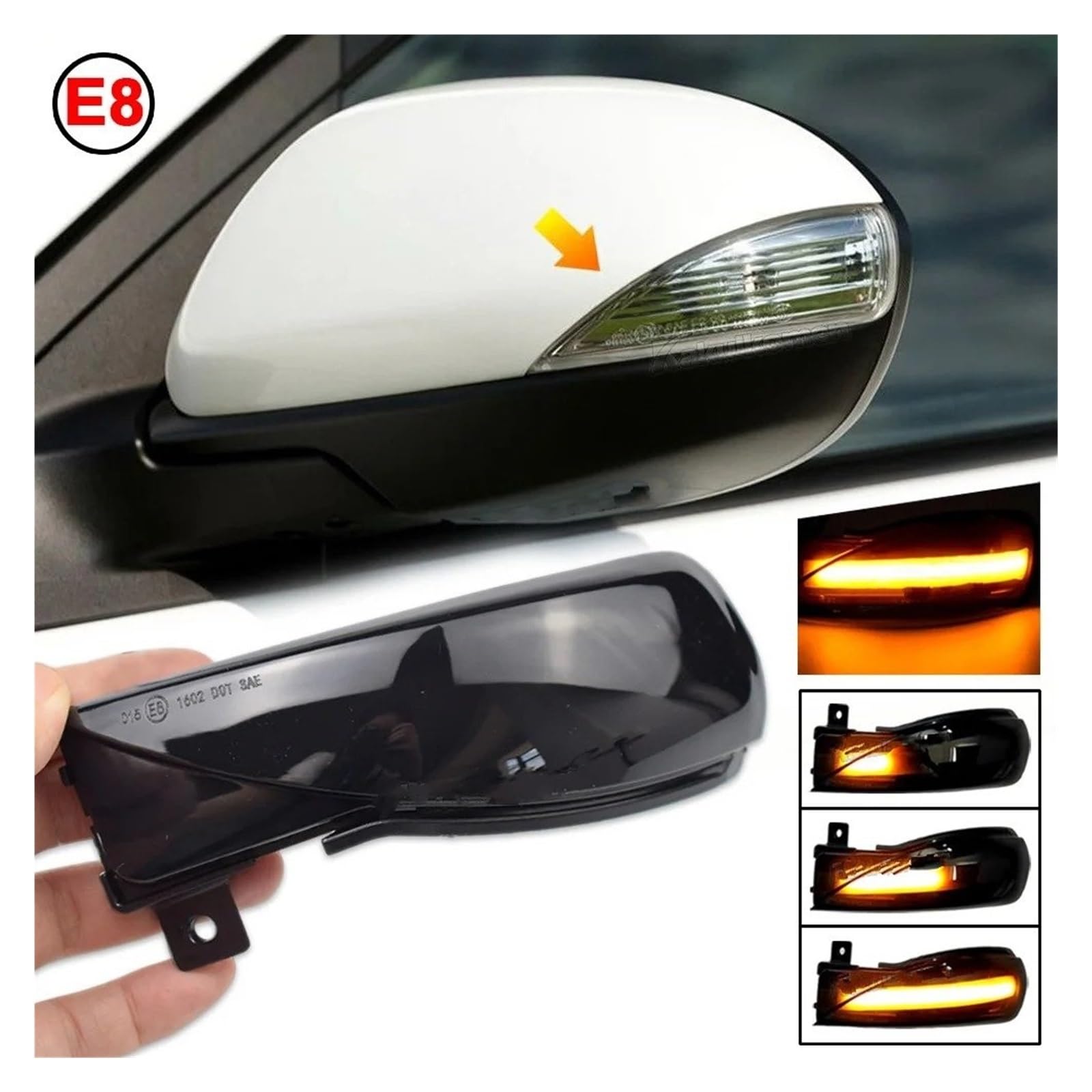 Luz Señal Giro Coche Intermitentes para Mazda 3 BL para Mazda 6 GH 2007-2011 2012 2013 2014 2015 2 Piezas LED Luz Señal Giro Dinámica Espejo Lateral Intermitente Secuencial Repetidor