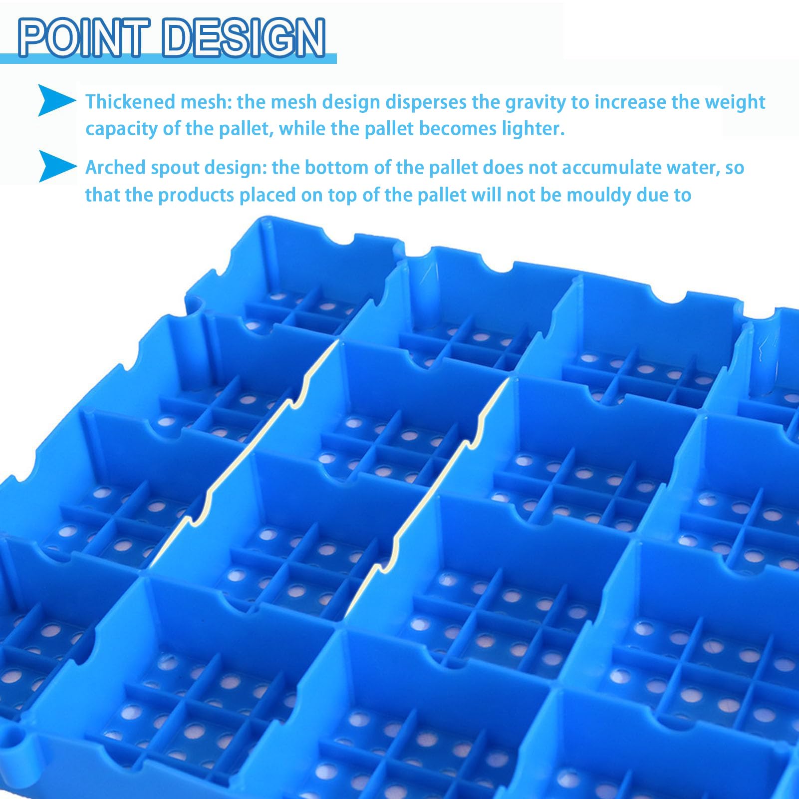 Plastic Pallet, 4 Pcs Lightweight Storage Grid Pad, Waterproof Nestable Floor Mesh Mat Roll, Breathable Grids Article Racks For Garage - View #10