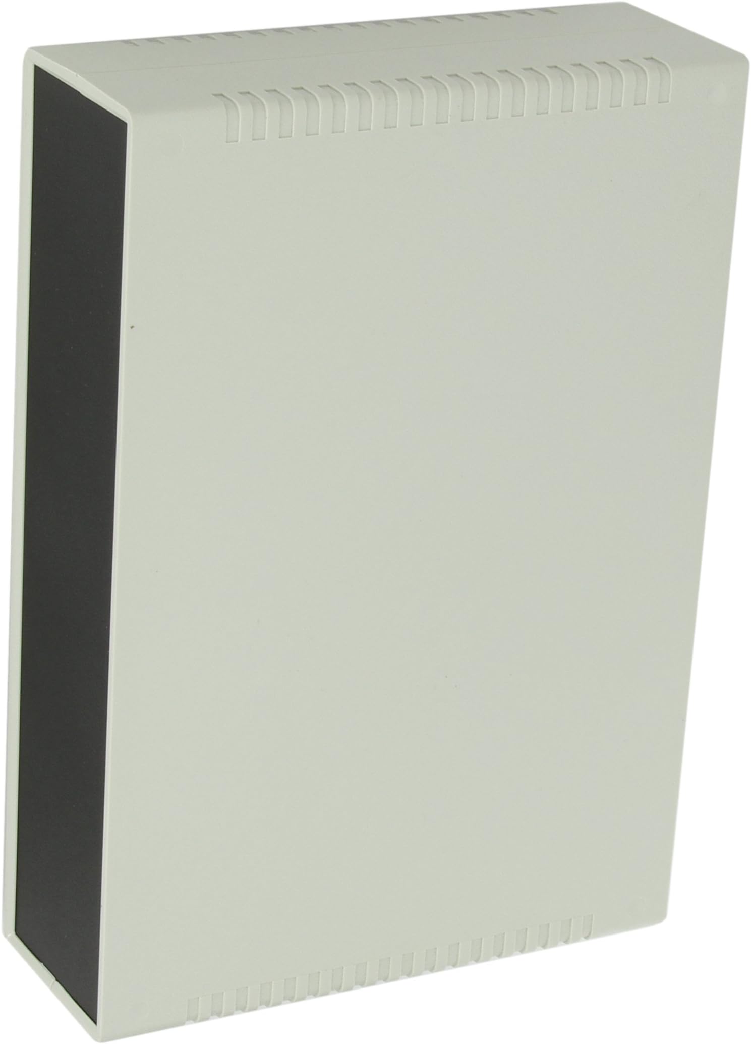 BUD Industries PC-11482-LG Light Gray ABS Cover Style D Plastic Box 10" L x 2.36" W x 0.07" H, Black