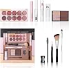 All in one Makeup Set - Cosmetic Make Up Starter Kit with Eyeshadow Palette, Mascara, Lipstick,Eyeliner Pencil - Make up Full Kit for Teenager Girls,Make-up Set for Women, with 3PCS Brushes