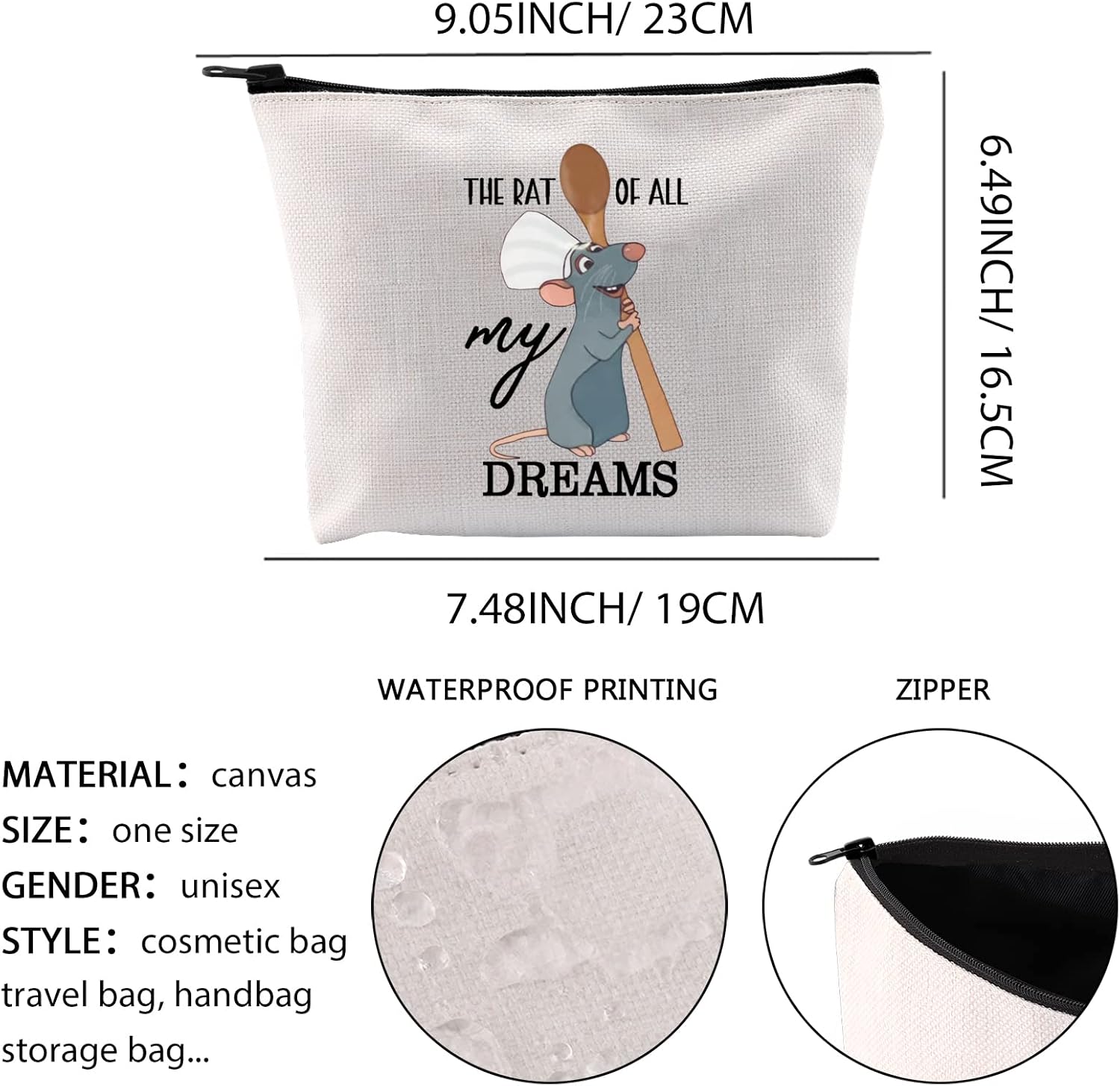 GJTIM Make-up-Tasche Mit Reißverschluss – Motiv 'There Was A Girl...', Segeltuch, 23x17x5 Cm