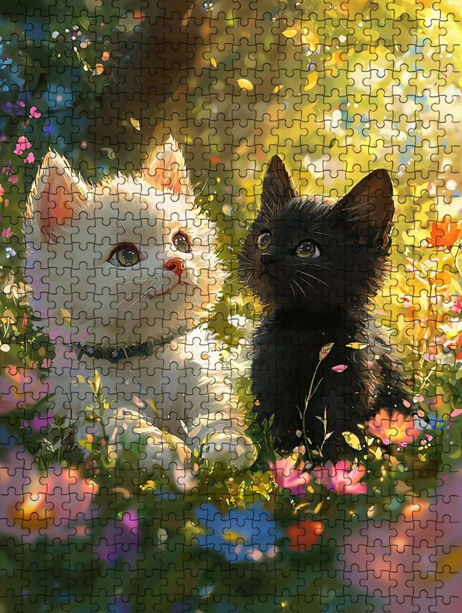 Puzzle 1000 elementów, kot trawnik puzzle dla dorosłych 1000, niemożliwa klasyczna układanka, drewniane układanki, gra rodzinna, do gry edukacyjnej wyzwanie zabawki, dekoracja ścienna prezent BXHZW5