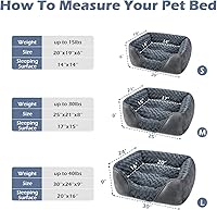 Vista 2 de INVENHO Cama grande para perros grandes, medianos y pequeños, cama ortopédica rectangular lavable para perros, cama suave y relajante
