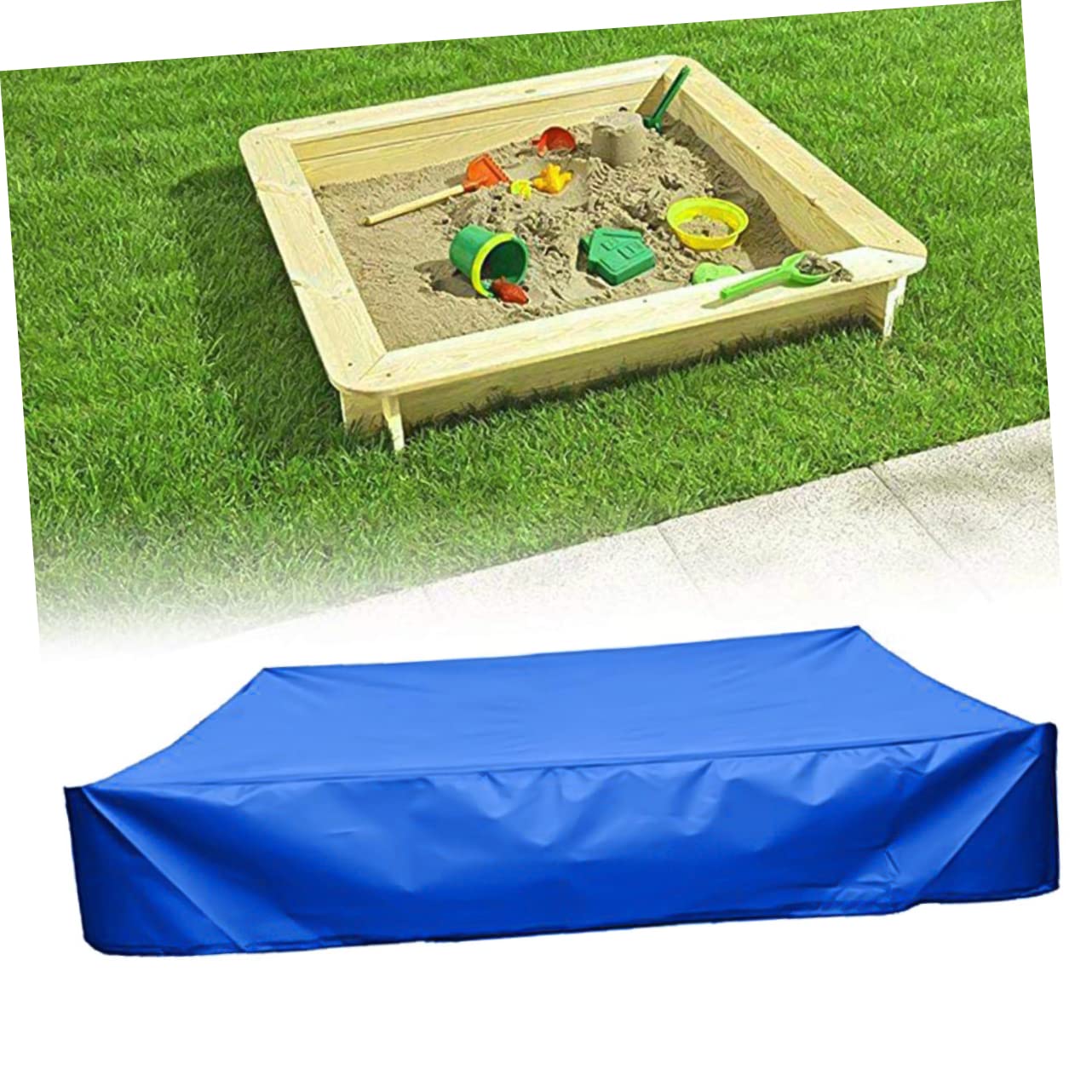 180x180cm Sandkastenabdeckung Blau Quadratische Oxford aus Gewebe