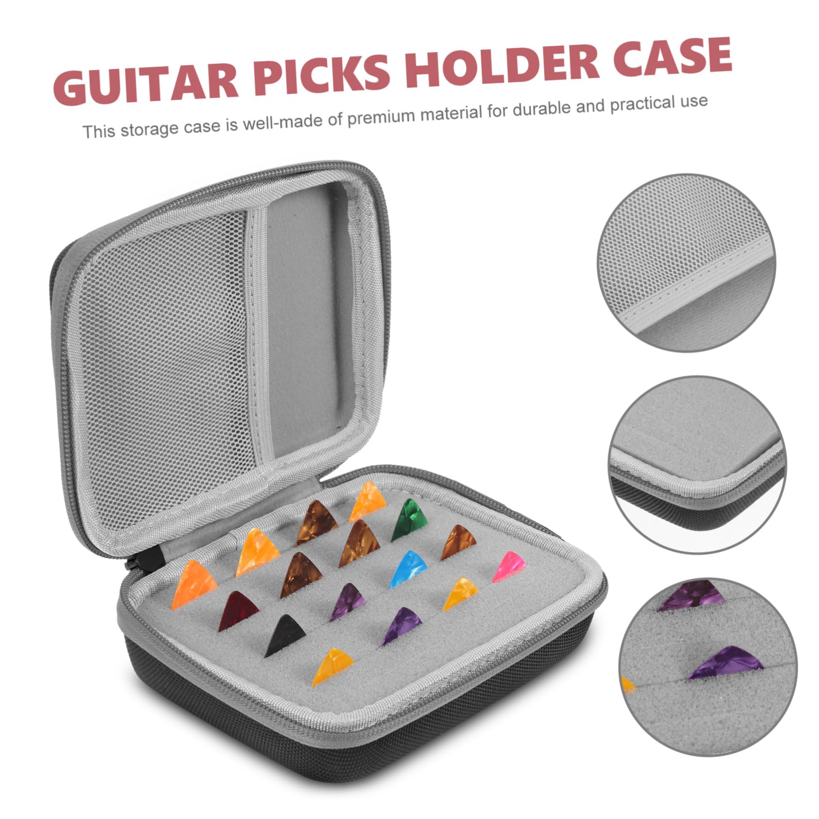 ibasenice 3 Juegos De Púas De Guitarra Estuche para Púas De Guitarra Eléctrica Folk Organizador De Púas Caja Accesorios Prácticos
