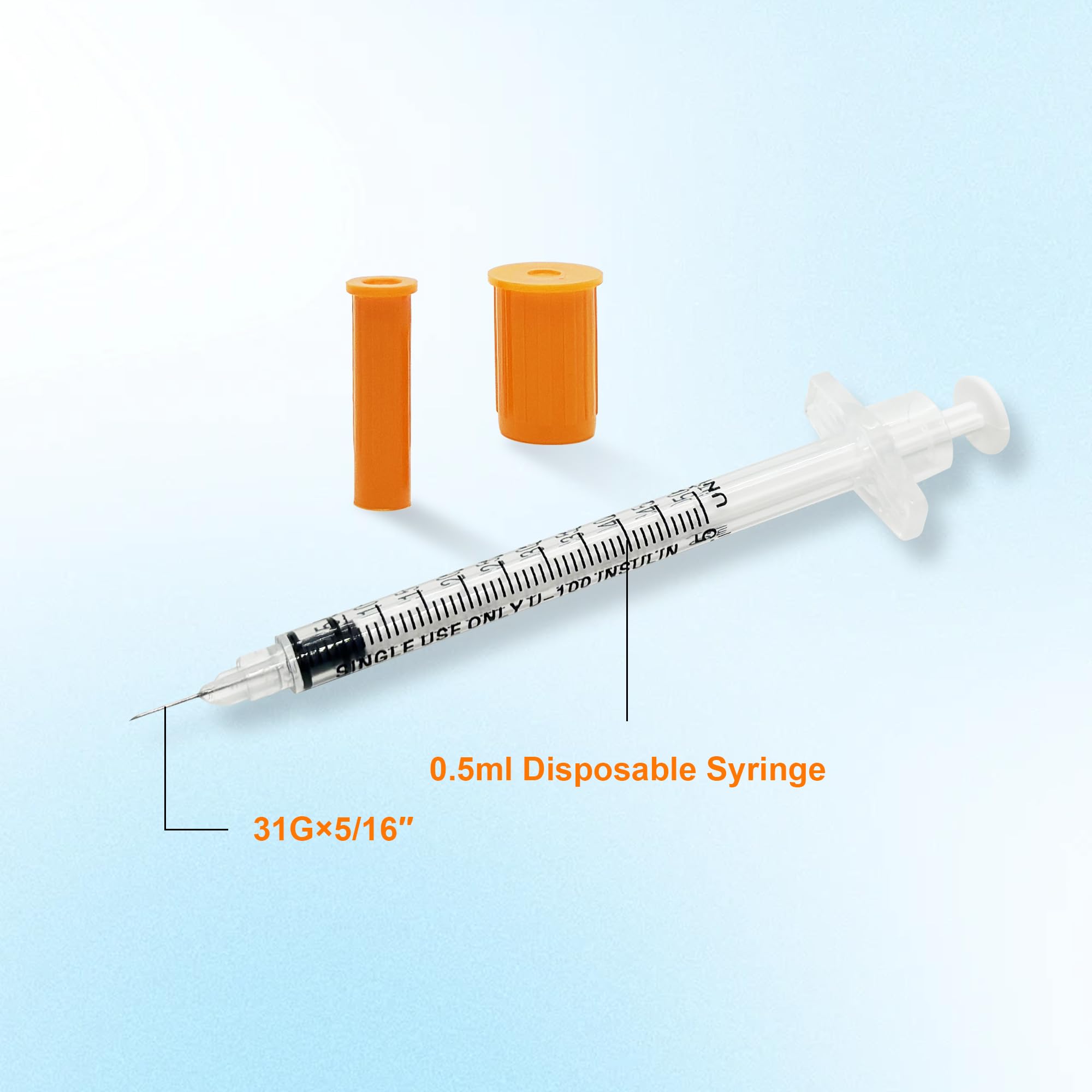 100 Pack 0.5mL Syringes, 31G 8mm, Individually Wrapped — Amazon image 5