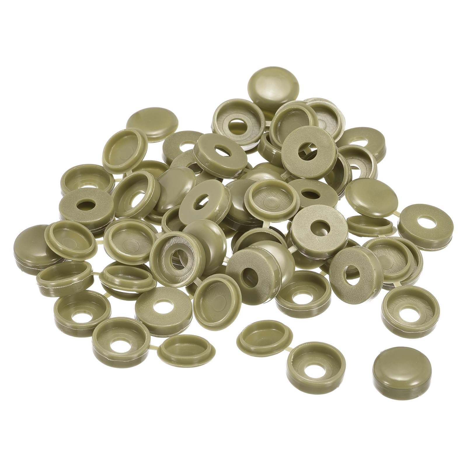 sourcing map 200Pcs 6mm Hinged Screw Cover Caps Plastic Fold Screw Snap Covers Washer Flip Screw Protection Cover for M4 M5 M6 Screws, Green