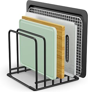 5-Tier Kitchen Organizer Rack - رف تنظيم المطبخ بـ 5 طبقات | Vertical Metal Storage for Cutting Boards, Bakeware, Lids & Trays in Cabinets & on Countertops
