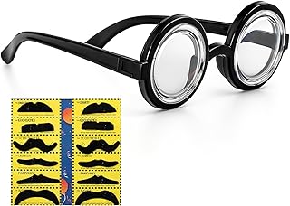 [AquaLoach] 瓶底メガネ オタク メガネ 丸眼鏡 コスプレ 仮装 ハロウィン パーティー ジョークグッズ 男女兼用 面白小道具 文化祭 余興