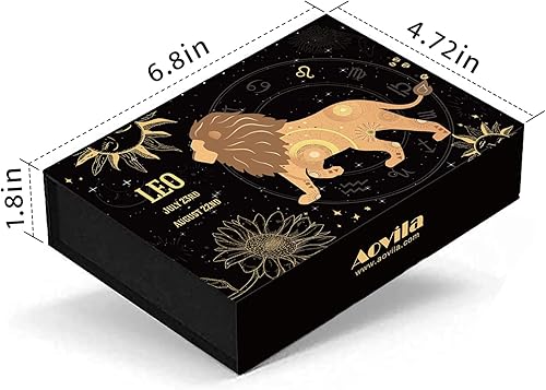 Miniatura 5 de Leo Crystals - Juego de regalo de cristales curativos de signos del zodiaco, piedras de nacimiento con horóscopo, juego de caja de cristales de