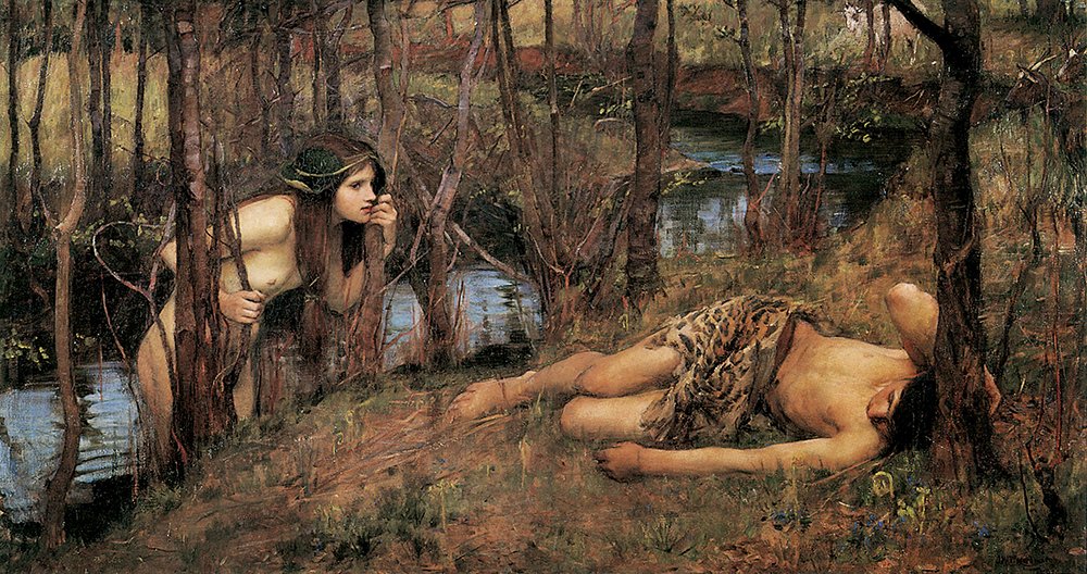 Hylas with a Nymph Waterhouse décoration murale grand format chambre