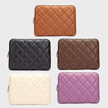 Baklava Pattern Quilted Leather Fabric Carrying Case for Microcase Surface Pro 8 - AL3765 Black