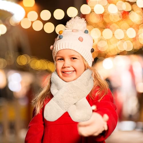 Miniatura 5 de Bufanda de forro polar de invierno para niños, bufanda ajustable para niños, bufanda calentador de cuello para niños, 3 piezas