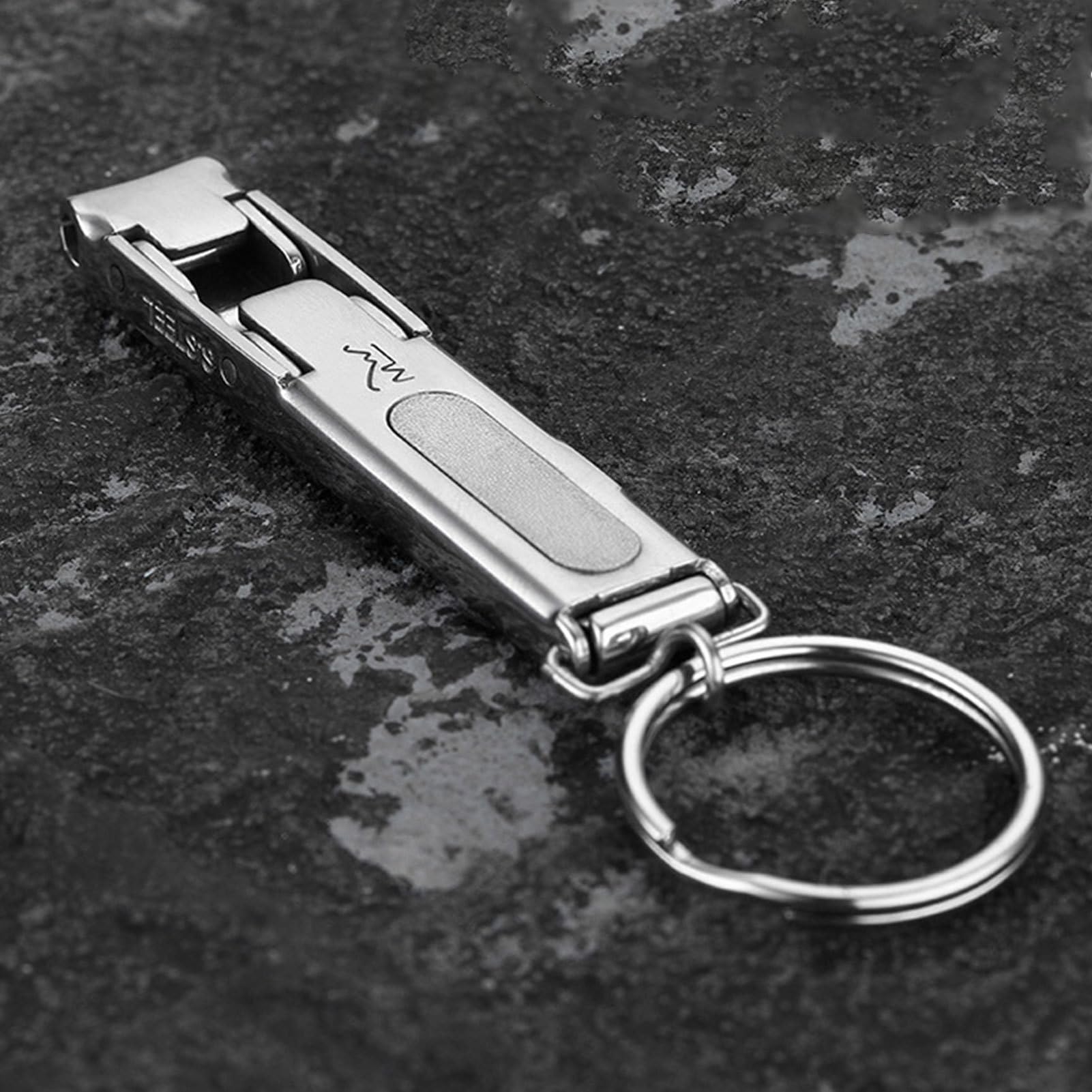 Mini Nail Cutter | Stainless Steel Nail Cutters for Acrylic Nails - Nail Clippers with Nail File, Curved and Bevel Trimmer for Toenail Fingernail, Clippers for Natural Finger Nails