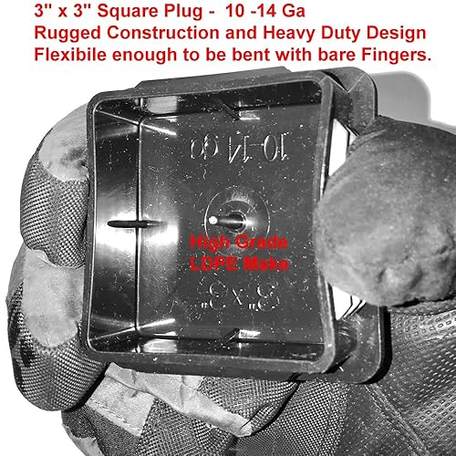 Miniatura 5 de (Paquete de 2) 3" x 3"Tapones de plástico cuadrado de 80x 80mm.  1014ga(para 2.742.83") de identificación Flexible crestas N paredes laterales
