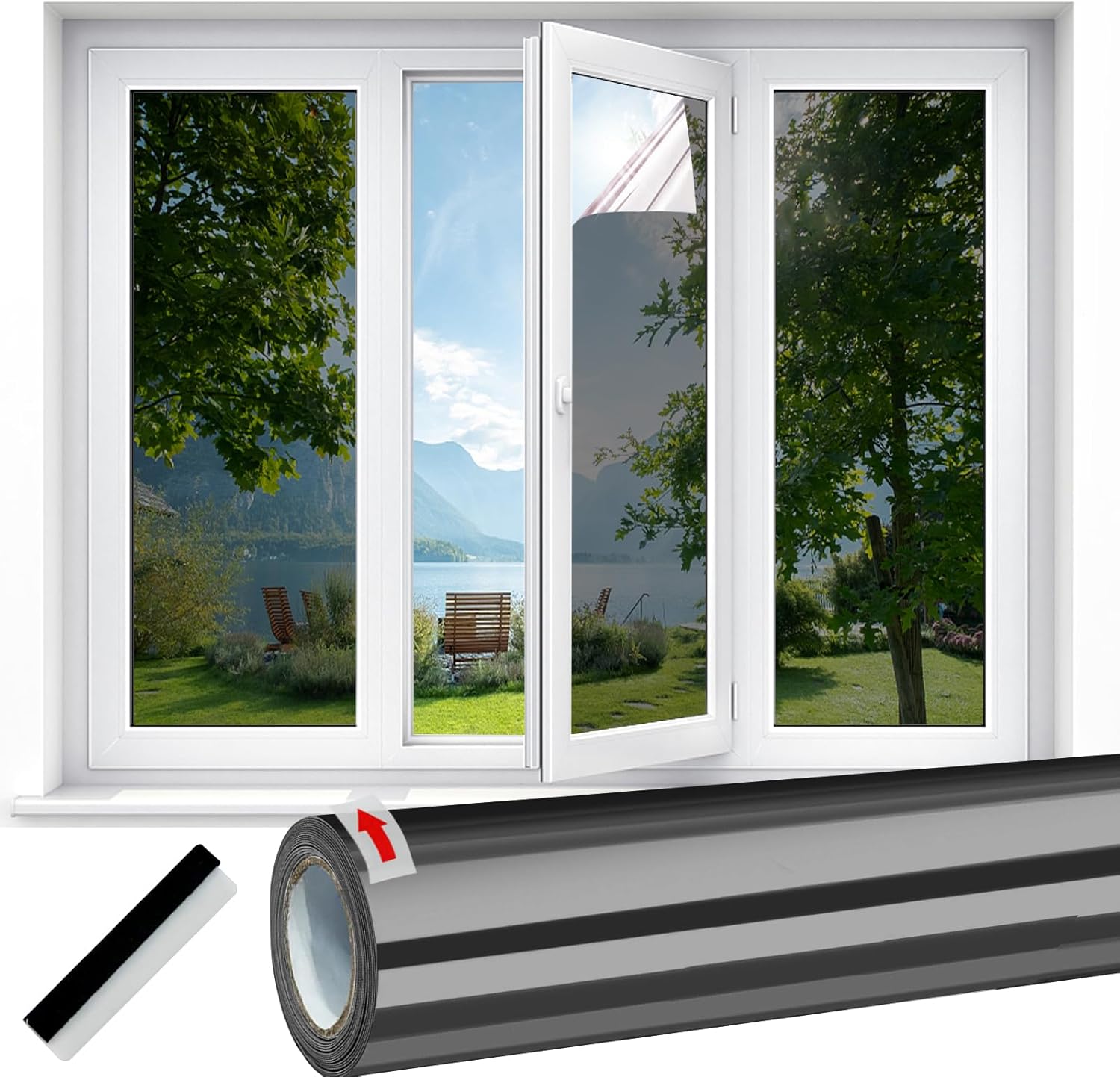 Reflective Window Film Privacy One Way Window Film UV Mirror Window