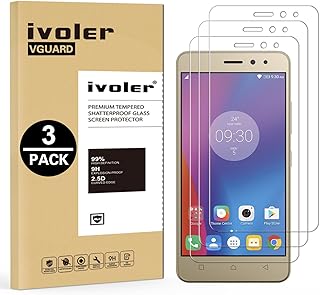 iVoler [3 Unidades] Protector de Pantalla para Lenovo K6, Cristal Vidrio Templado Premium