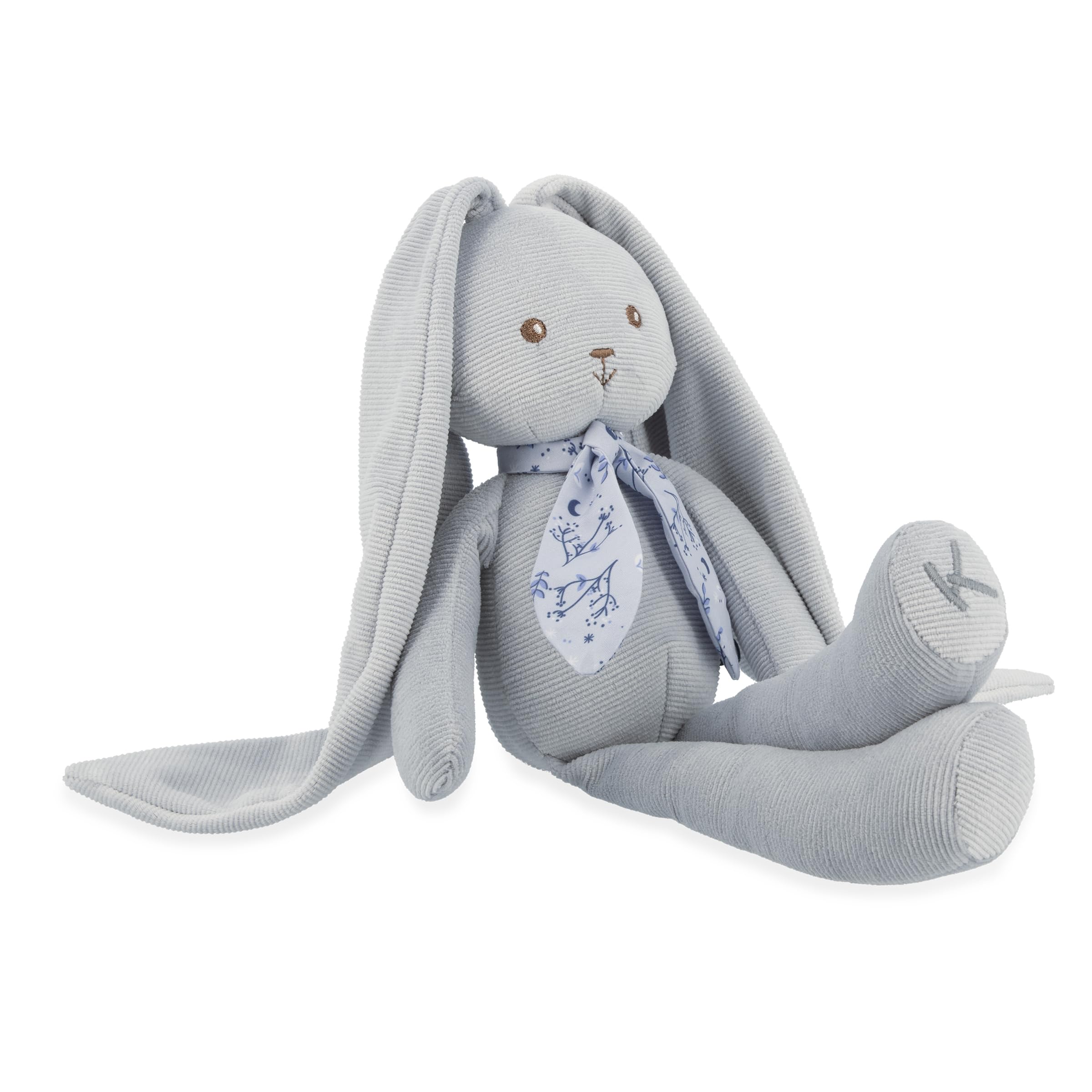 KALOO - Lapinoo - Muñeco Conejo - Peluche Bebé de Pana Aterciopelada - 35 cm - Color Azul - Material Muy Suave - Caja Regalo - Desde el Nacimiento, K969944 - 4