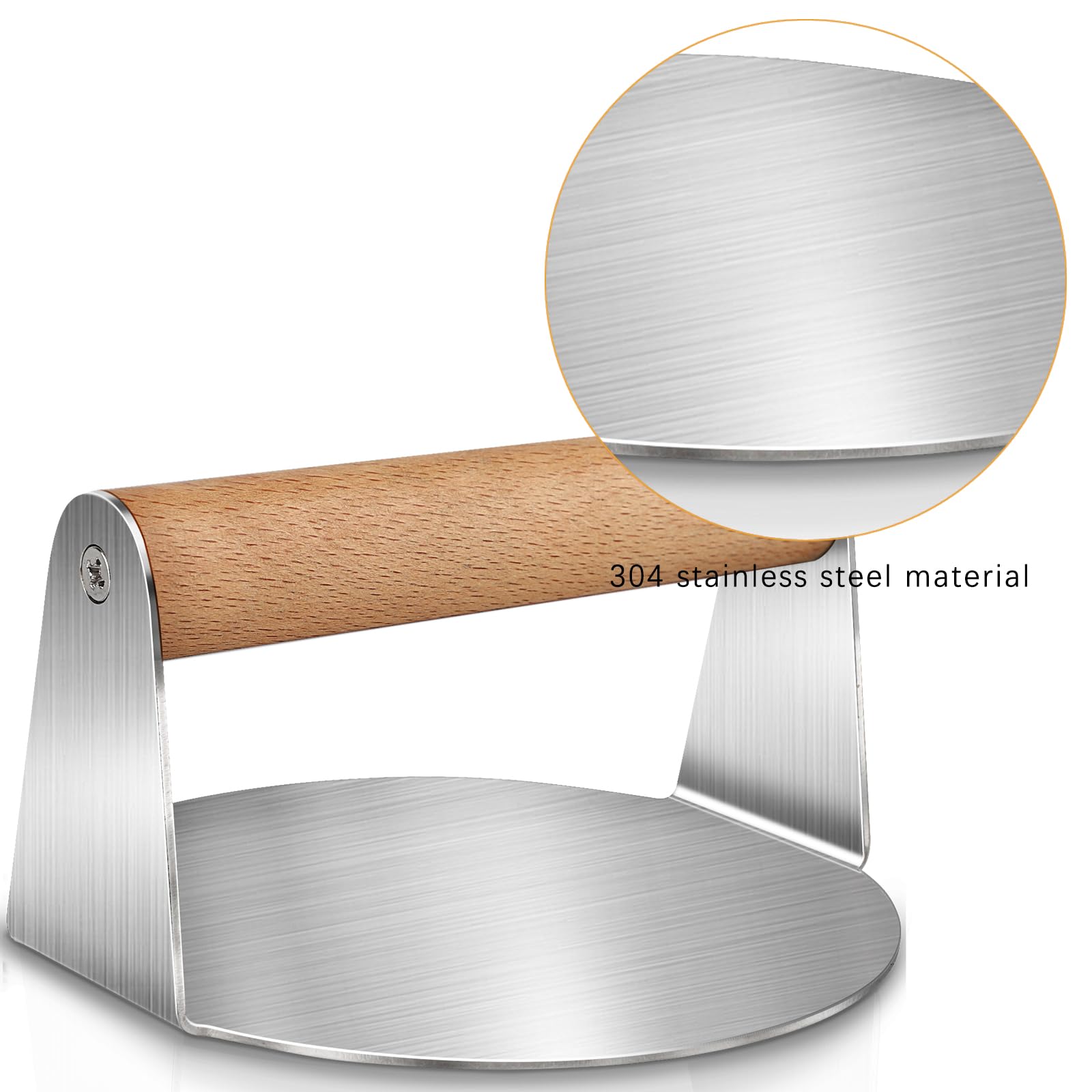 Pressa Per Hamburger In Acciaio Inox - Ø 5,5 Pollici, Antiaderente E Lavabile In Lavastoviglie - Foto 13