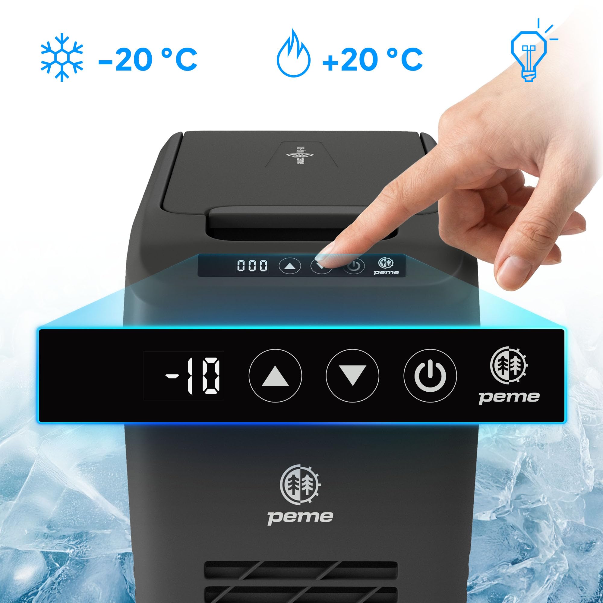 peme Frigorifero Portatile Frigo Campeggio Auto 12v Elettrico 220v Compressore per Camper Freezer Ricaricabile Congelatori Portatili Congelatore Barca Viaggio Refrigeratore Escursione - Quest 14