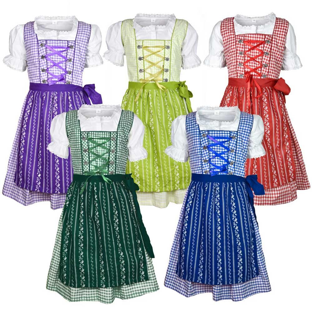 MS-Trachten Klara Children's Dirndl Costume Dress, 3-Piece Set