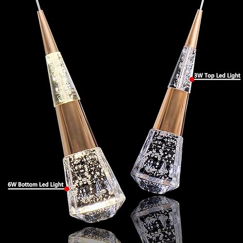 Miniatura 2 de Lámpara colgante de isla de cocina, moderna lámpara colgante LED de cocina, mini lámpara LED dorada estilo lluvia de meteoritos de lujo para