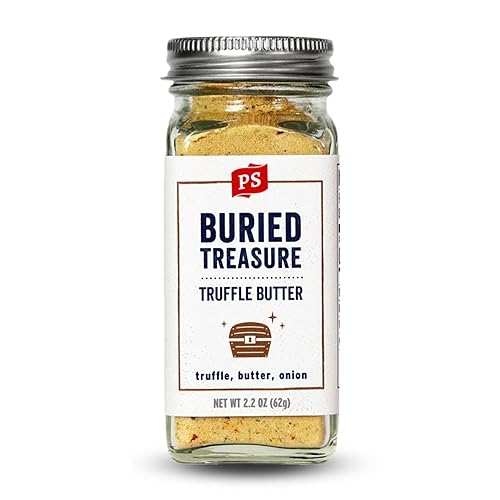 PS Seasoning Buried Treasure - Coctelera multiusos de mantequilla de trufa con trufa negra, mantequilla, cebolla y sal marina, mezcla de especias y