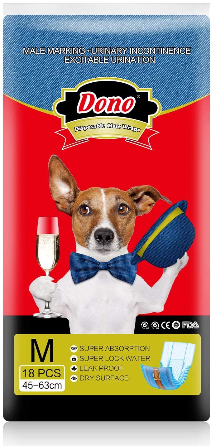 Dono Disposable Dog Male Jeans Super Absorbent Soft Pet Diapers Doggie Wraps for Male Puppy Dogs,Leak Protection Excitable Urination or Incontinence (Medium) (B08KZP6NDQ) Amazon Price History, Amazon Price Tracker
