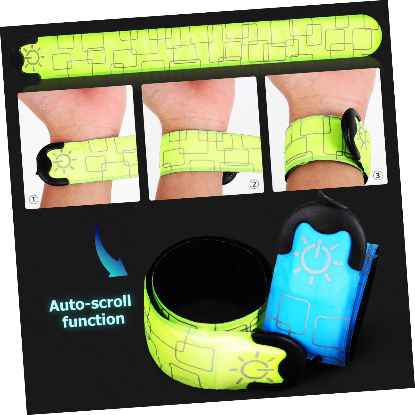 TOYANDONA 4piezas Papa Pulsera Led Brazaletes Led para Correr Recargable por USB Reflectante Correa Brazo