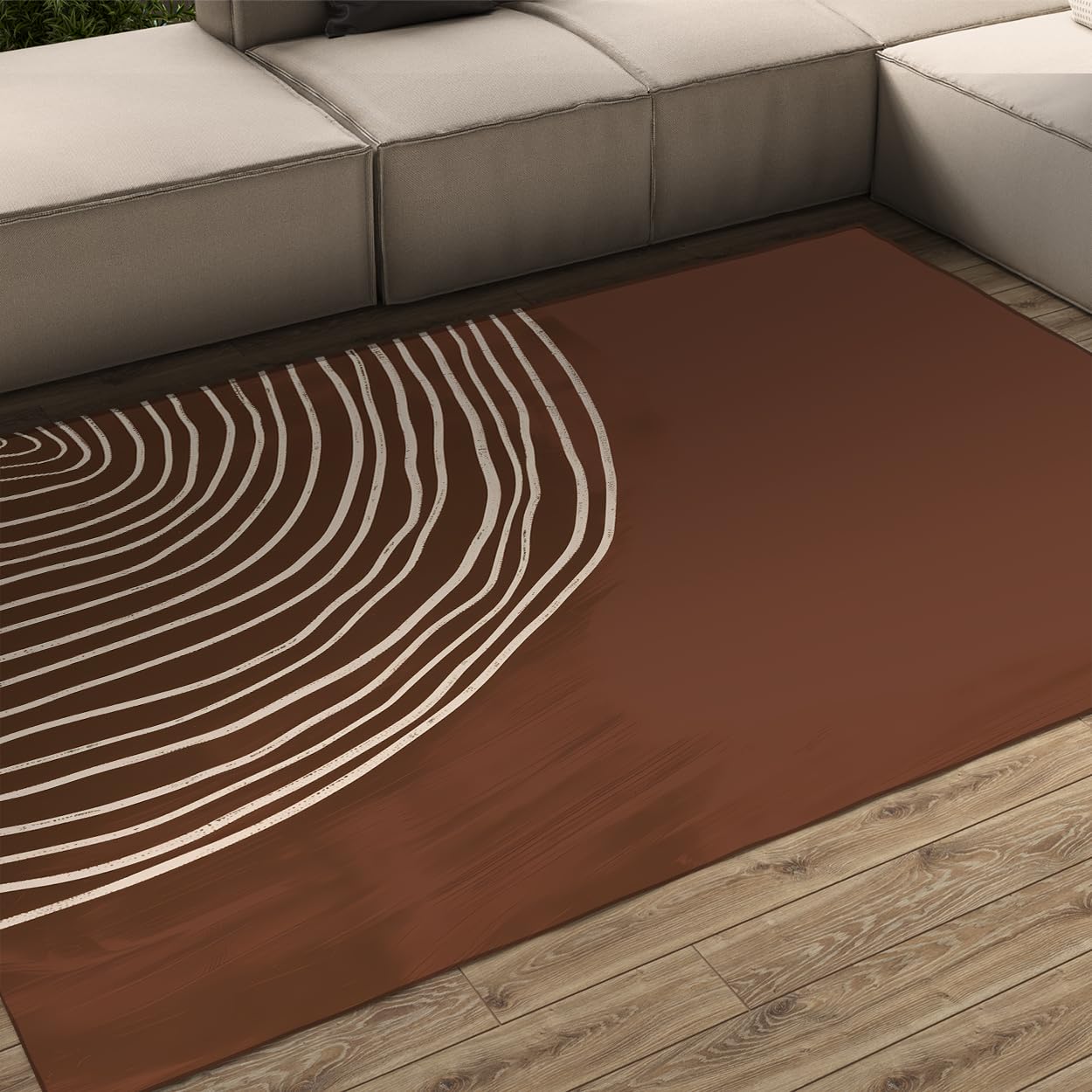 Tapis de chambre moderne 200x300cm pour un salon chaleureux et brun