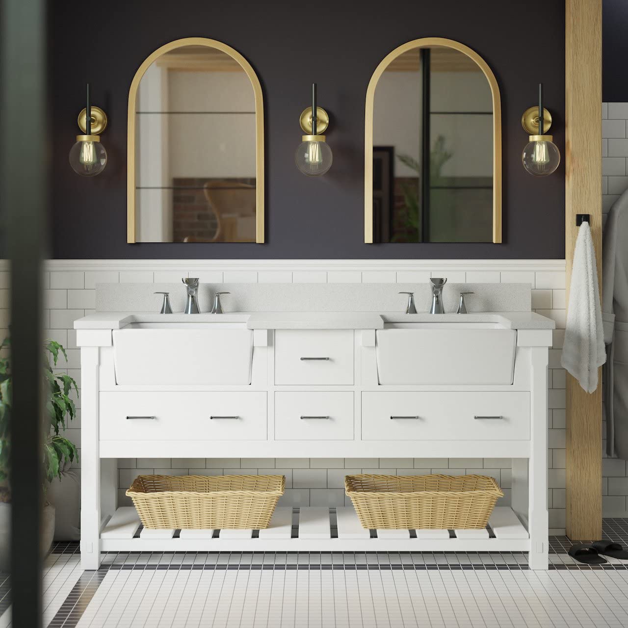 Kitchen Bath Collection Charlotte 72 inch farmhouse vanity