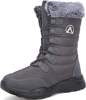 DimaiGlobal Womens Mens Winter Snow Boots Outdoor Waterproof Anti-Slip T...