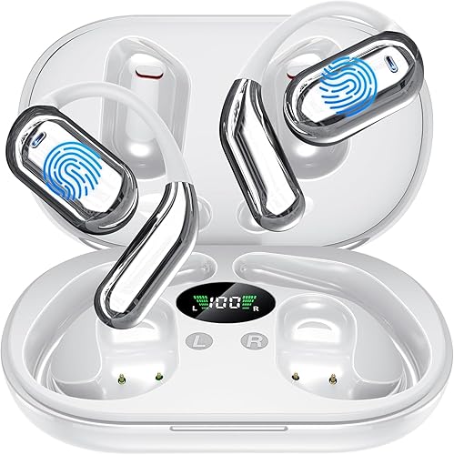 Bluetooth 5.3 Headphones HiFi Stereo Sound Earbuds with Clea