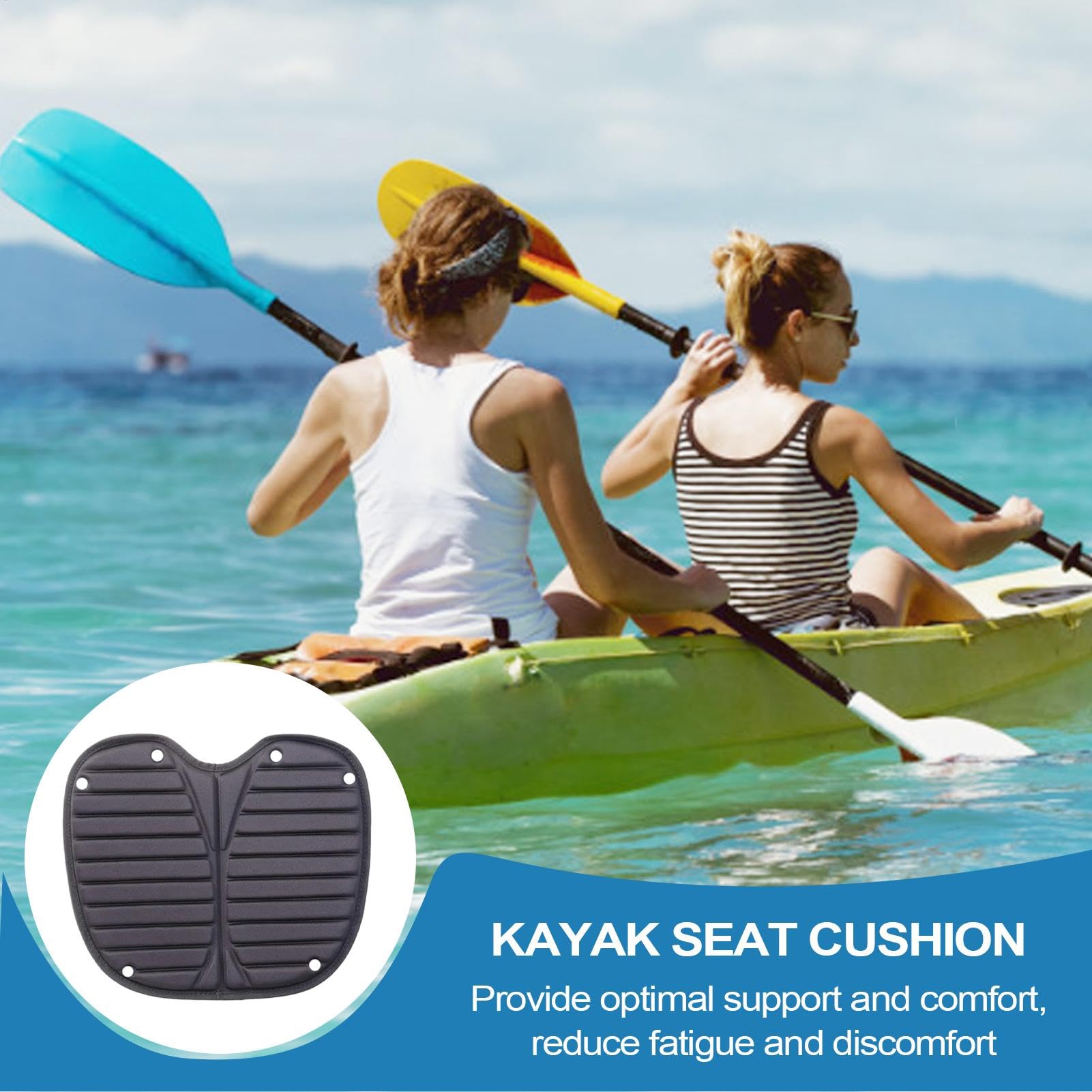 Generico Cuscino per sedili in kayak, cuscinetto di sedile in kayak,Sedile cuscino Eva Anti-Slip Kayak - Strumenti esterni impermeabili, per barche, sostituzione della sedia rimovibile per all'aperto
