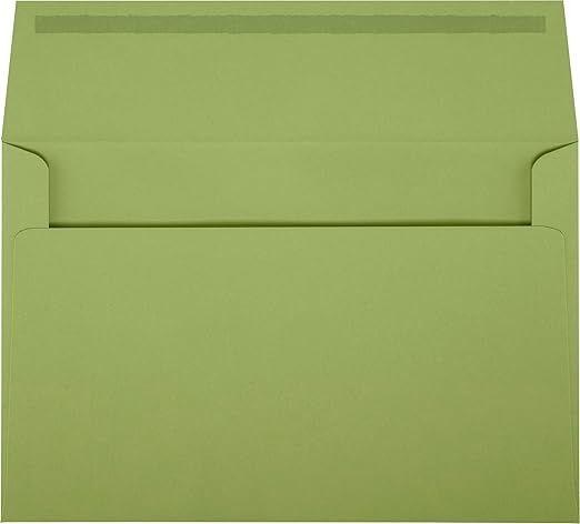 LUXPaper A9 Invitation Envelopes | Peel & Press | 5 3/4" x 8 3/4" | Avocado Green | 80lb. Text | 50 Qty