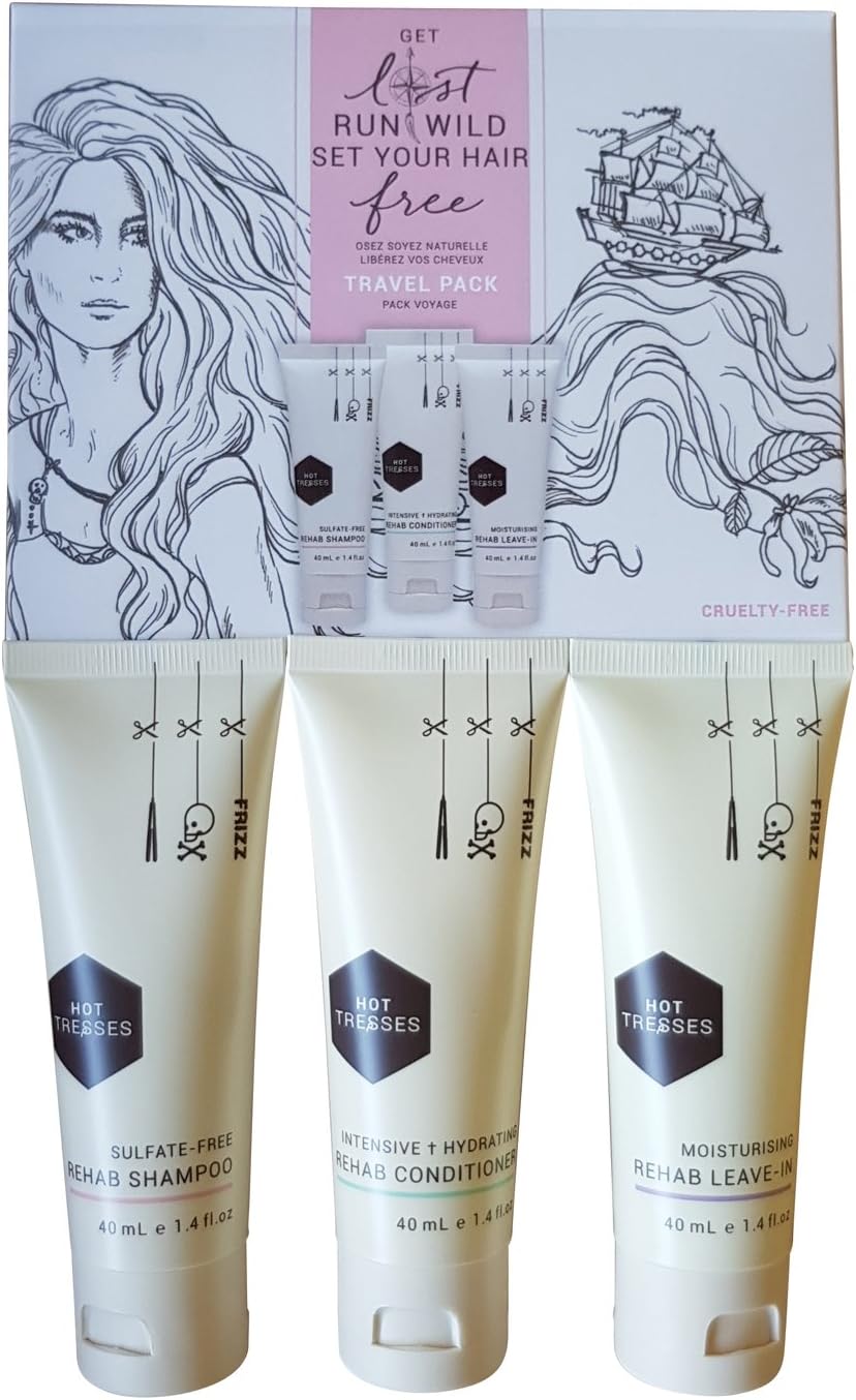 Vegan TRAVEL Shampoo and Conditioner Sets - Certified Vegan and Cruelty Free | SLS Sulfate Free & Paraben Free with Hemp & Coconut Oil | best for damaged, dry, frizzy & curly hair | 3 Pce Travel Set