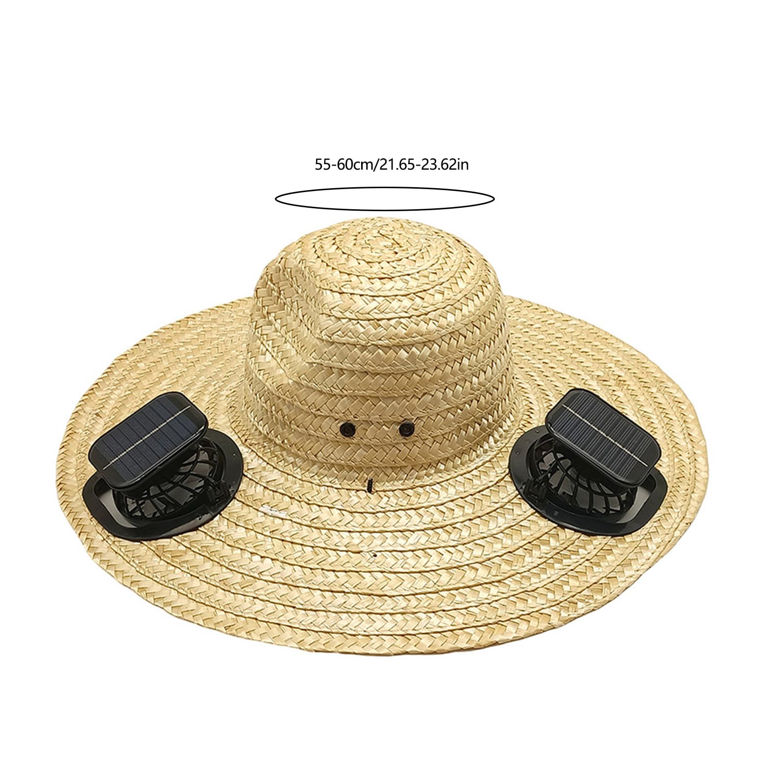 Chapeau de paille de refroidissement à énergie solaire élégant avec ajustement confortable et fonction de couverture solaire pour temps chaud