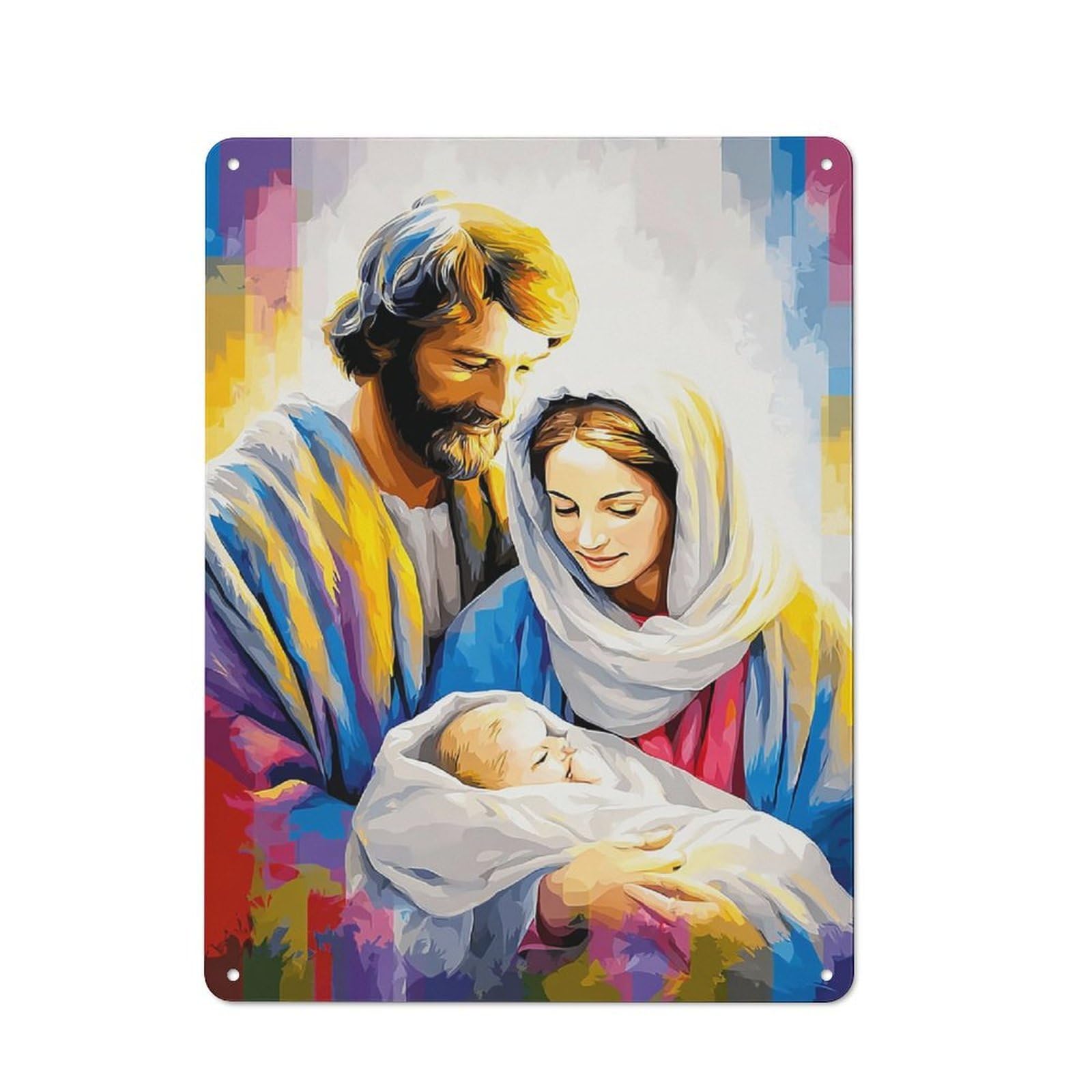Junmoney Christmas Nativity Scene Artwork Industrial Tin Sign 40X30cm, Garage Wall Decor For Garage, Hobby Room, Office Or Man Cave