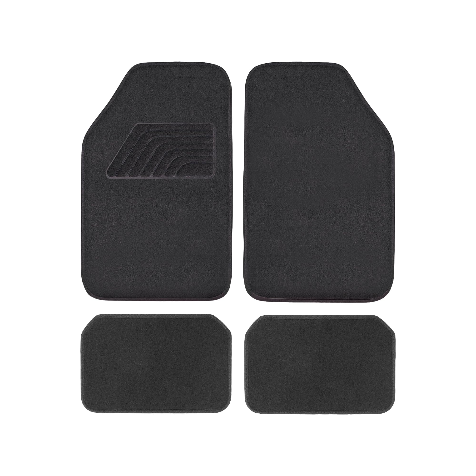 Lot de 4 Tapis de Voiture Universels en Moquette Antidérapants