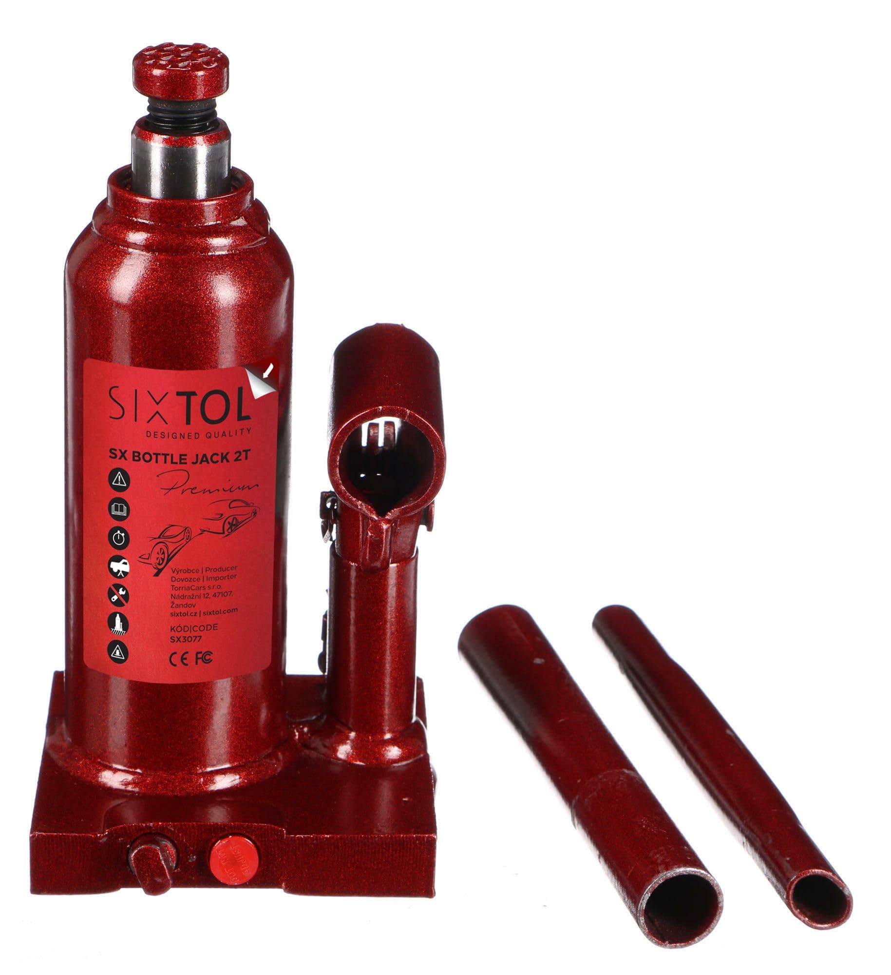 SIXTOL SX BOTTLE JACK PREMIUM 2T | Hydraulic Bottle Jack | 2 Ton Capacity | Welded Steel Construction